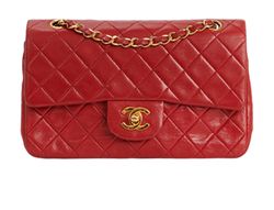 Small Vintage Classic Double Flap, Lambskin, Red, 1520704 (1989-91), DB, B